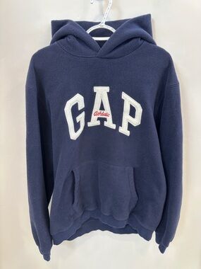 GAP Navy Fleece Pullover Hoodie with White Lettering